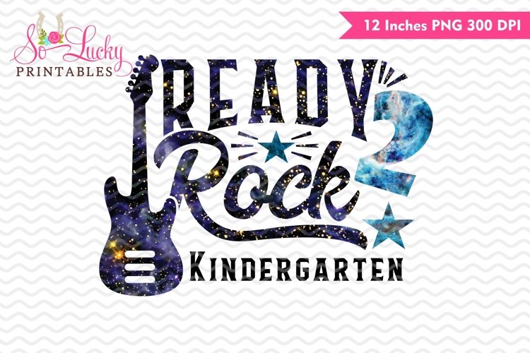 Ready to Rock Kindergarten watercolor sublimation design example image 1