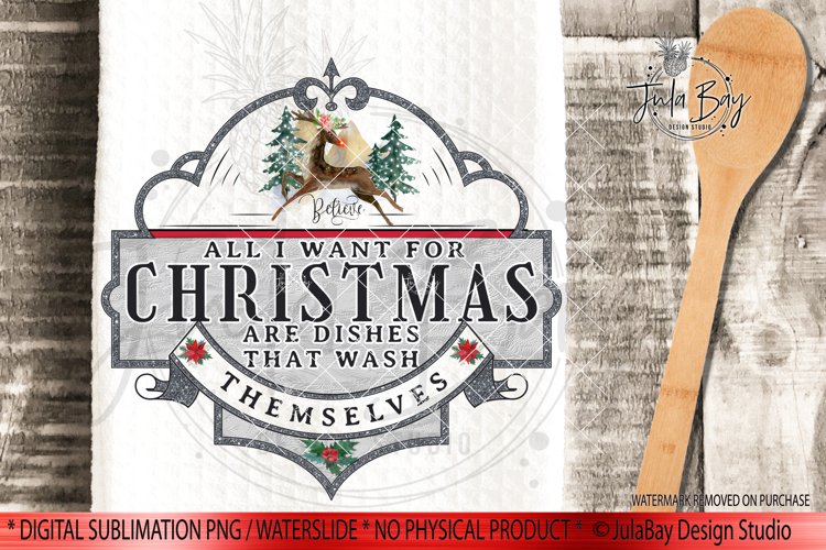 Funny Christmas Dish Towel Sublimation Design PNG Rudolf (1361734