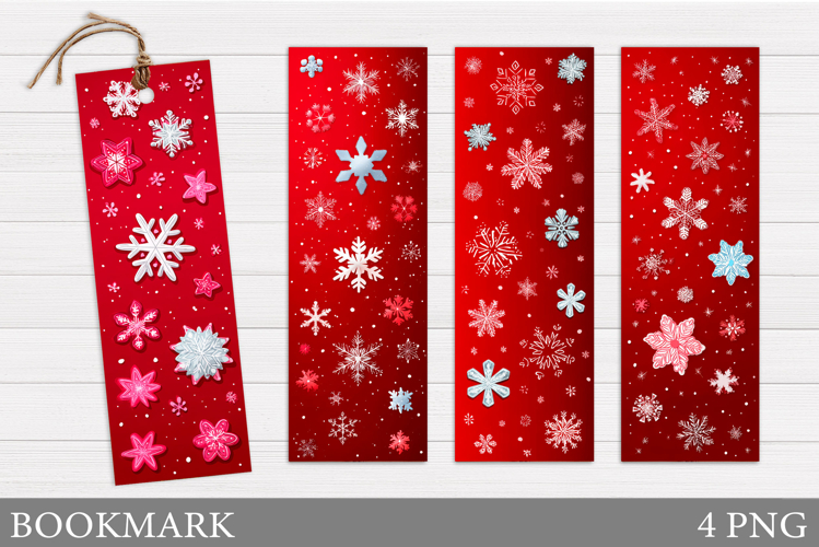 Snowflakes Bookmark Design. Christmas Bookmark Sublimation