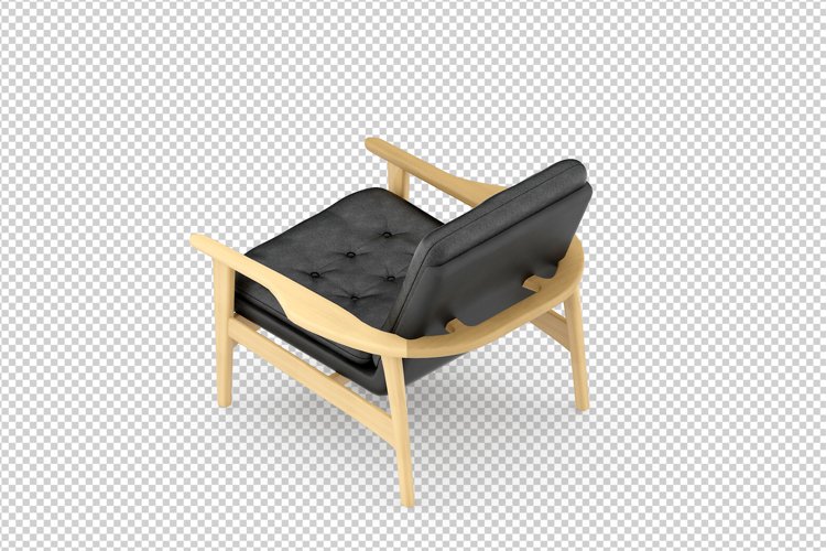 Isometric Arm Chair 3D isolated render example image 1