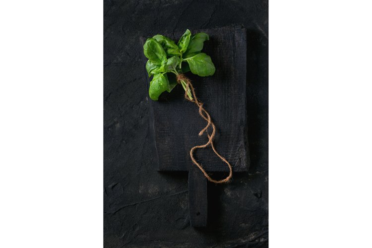 Basil over black