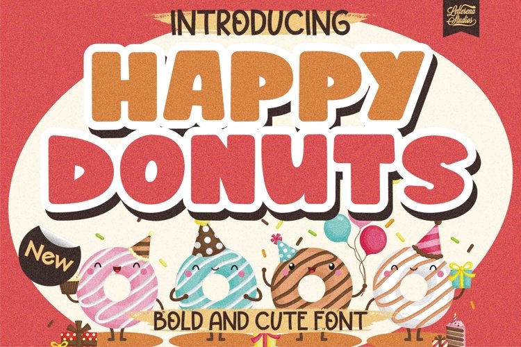 Happy Donuts - Bold and Cute Font example image 1