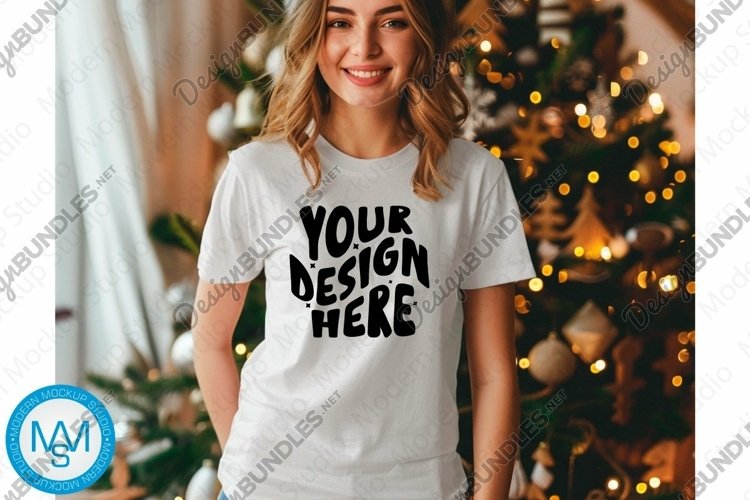 White Tshirt Mockup Image 19