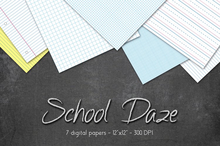 School Digital Paper Set example image 1