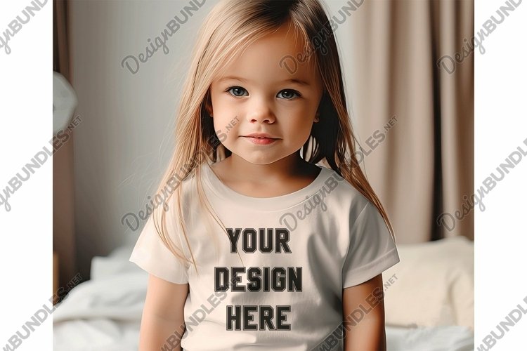 Kids T-Shirt Mockup - Boho Toddler Girls Shirt Mockup
