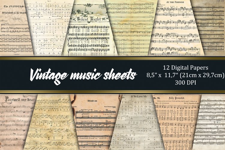 Vintage Music Sheets example image 1