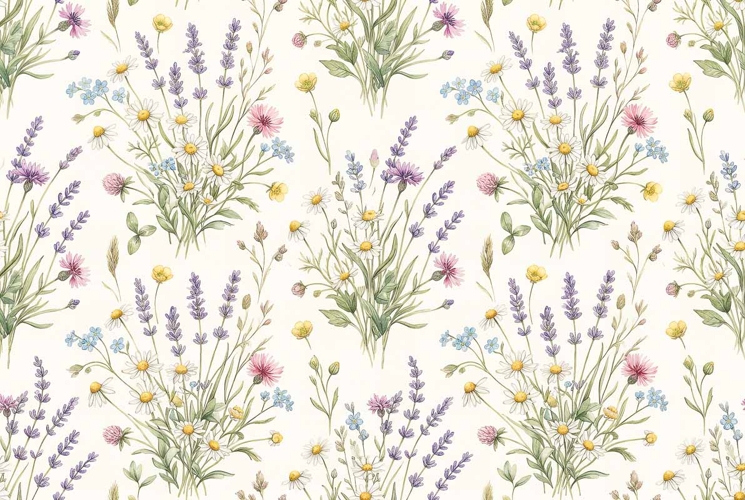 Watercolor Seamless Floral Pattern Mothers Day