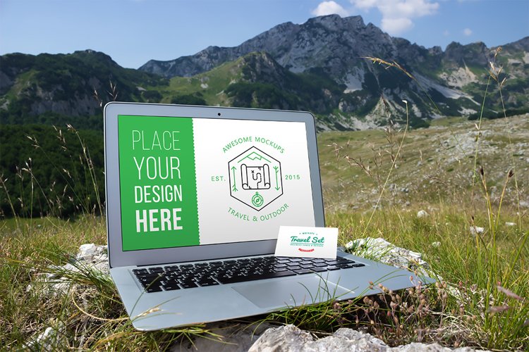 Business cards mockup 3 | Travel Mockup Collection Set 2 example image 1
