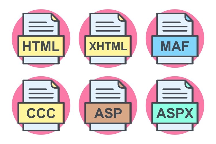 Set Of File Formats Icons