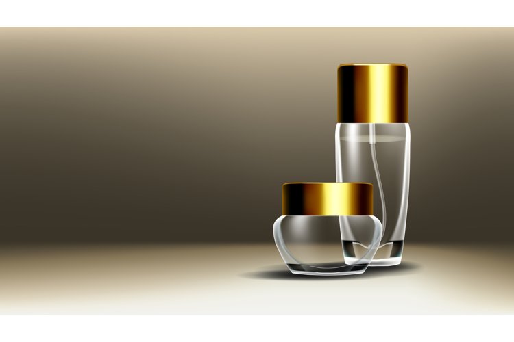 Cosmetic Glass Design Vector. Face Care. Facial Lotion. Spa,