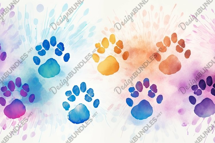 Watercolor Paws Background example image 1