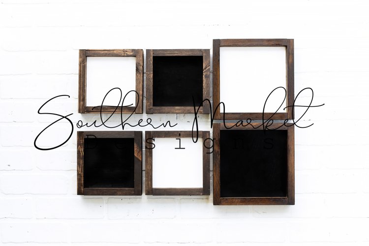 6x6 8x8 Wood Sign Mock Up Collage Farmhouse Styled P example image 1