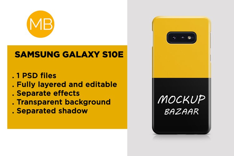 Samsung Galaxy S10E 3d Phone Case Mockup Back View example image 1