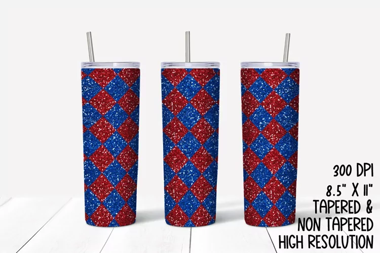 Glitter Americana Sublimation Tumbler