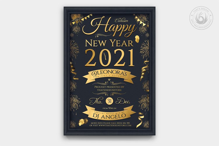 New Year Flyer Template V5 example image 1