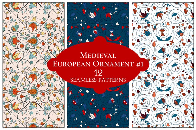 12 European Floral Patterns example image 1