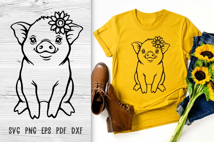 Pig svg Baby farm animals svg Farmhouse svg files for cricut