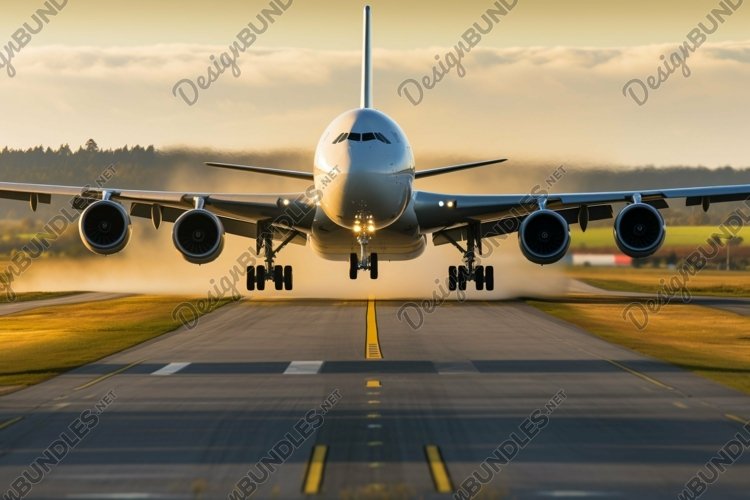 Commercial Airbus Charter Airline front view Photography example image 1