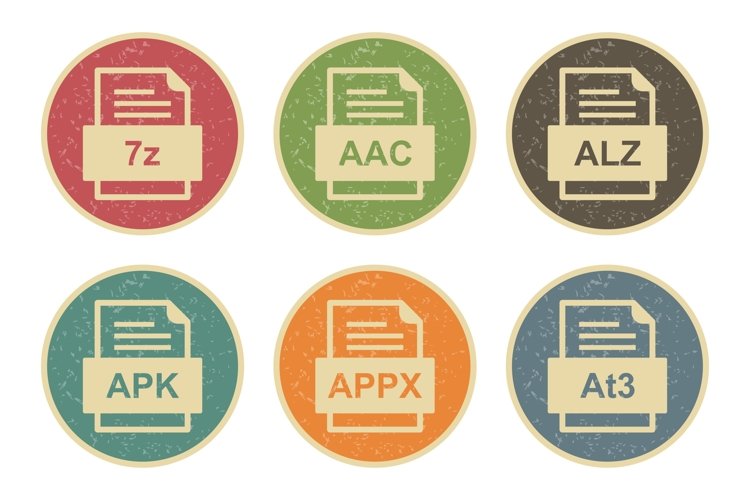 Set Of File Formats Icons