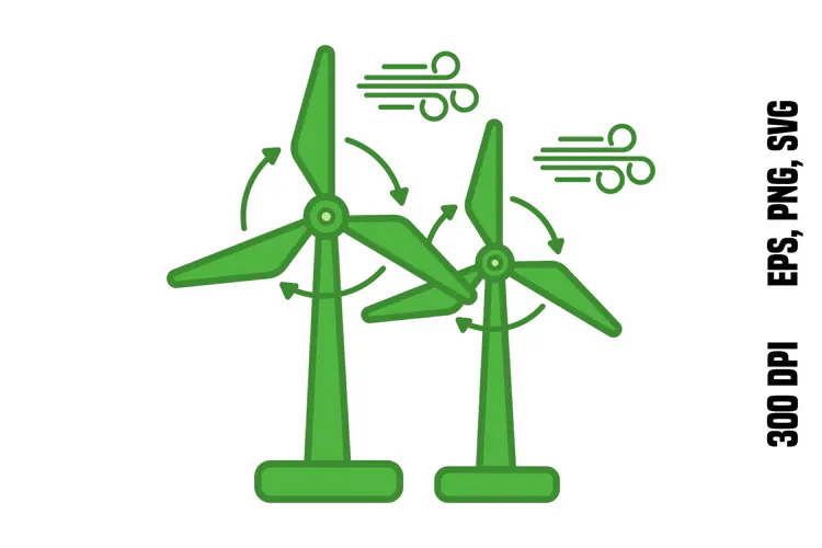 Green Wind Turbine Tower Icon