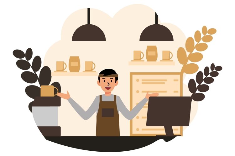 Barista flat ilustration