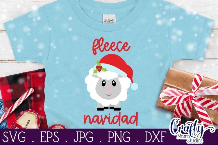 Christmas Svg, Animal Svg, Sheep Svg, Fleece Navidad, Feliz example image 1