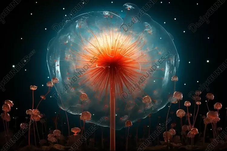 Sea Anemone Glowing Underwater Scene