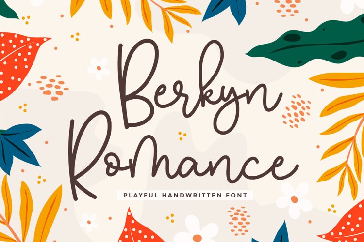Monoline Script Font - Berkyn Romance example image 1