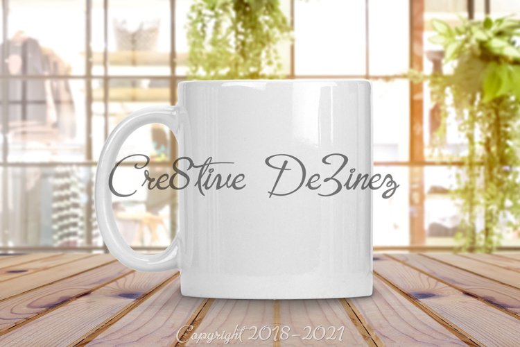 11 Ounce Coffee Mug Mock-Up with Greenery, PSD PNG JPG Tea example image 1