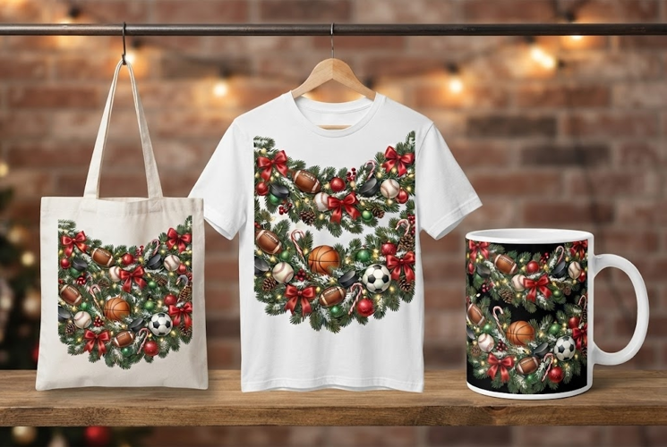 Evergreen Sports Christmas Garland Design