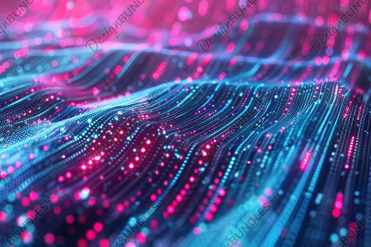Neon Digital Wave Background Wallpaper
