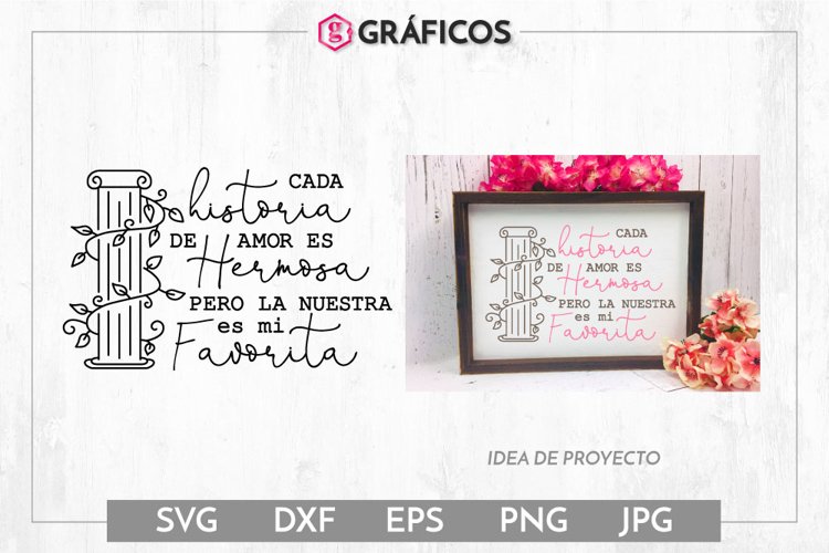 Historia hermosa favorita - Frases Boda SVG example image 1