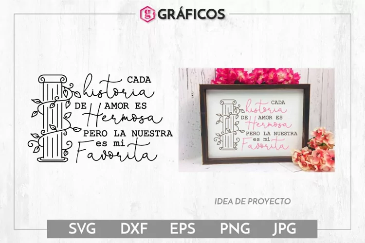 Historia hermosa favorita - Frases Boda SVG