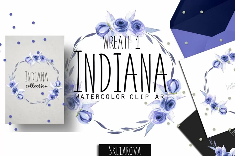 "Indiana". Blue roses Wreath #1.