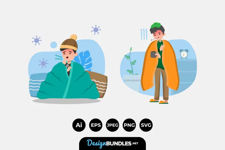 Sick People Illustrations