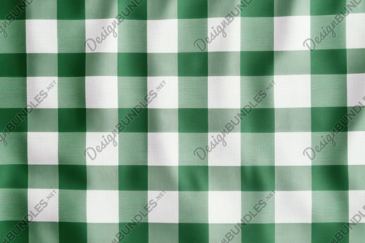 Green Gingham Fabric Background Wallpaper