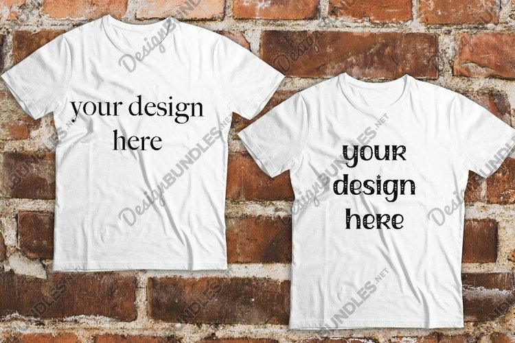 Gildan T-Shirt Mockup Two T shirt White T-Shirt Mockup