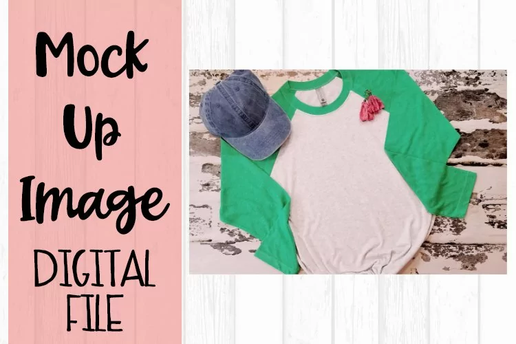 Green Raglan on White Wood Mock Up