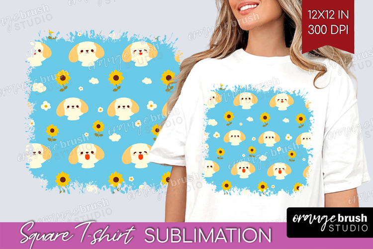 Dachshund Dog Square Tshirt Background Cute Chibi Puppy PNG