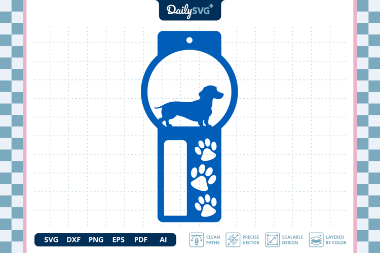 Dog Bookmark Papercut SVG Reading Cut File