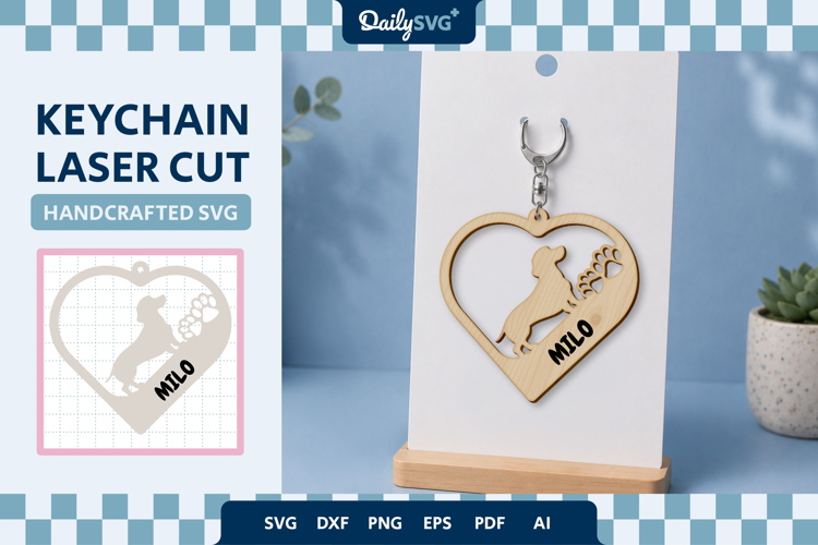 Lovely Dog Keychain SVG