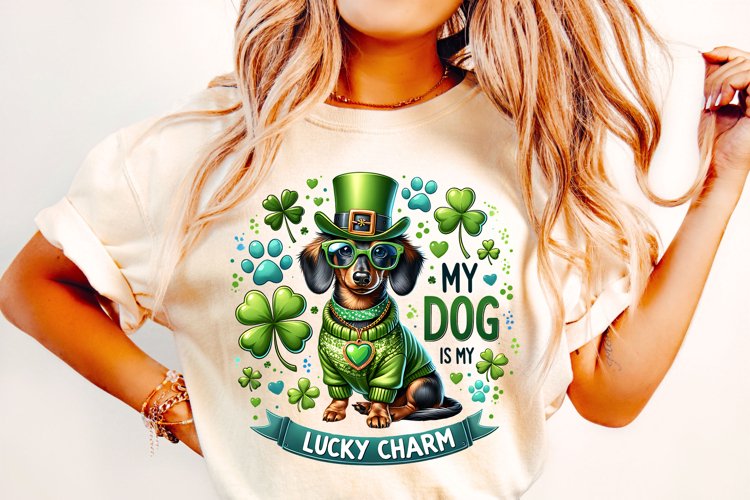 St Patricks Day Dog PNG, My Dog Is My Lucky Charm PNG, Dog