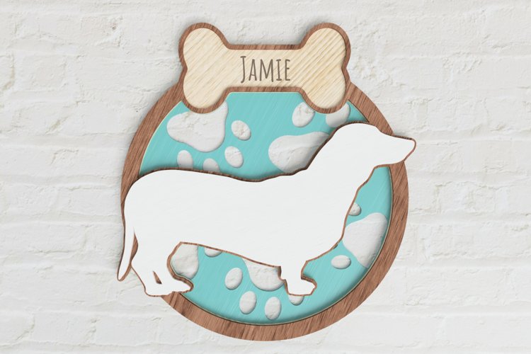 Layered Dachsund Laser Cut File| Dog SVG