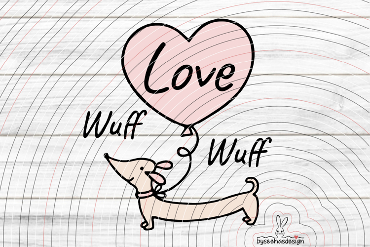 Dachshund heart Cutting file SVG DXF
