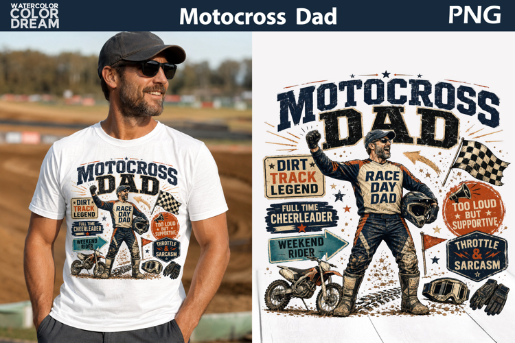 Motocross Dad T Shirt | Fathers Day Sublimation