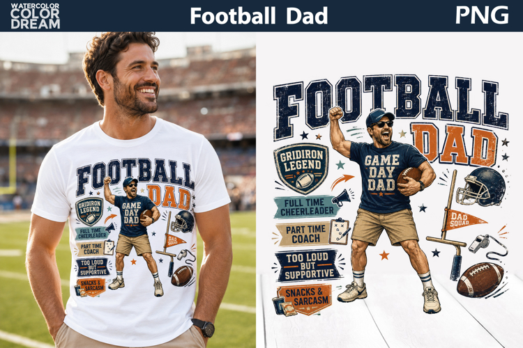 Football Dad T Shirt | Fathers Day Sublimation
