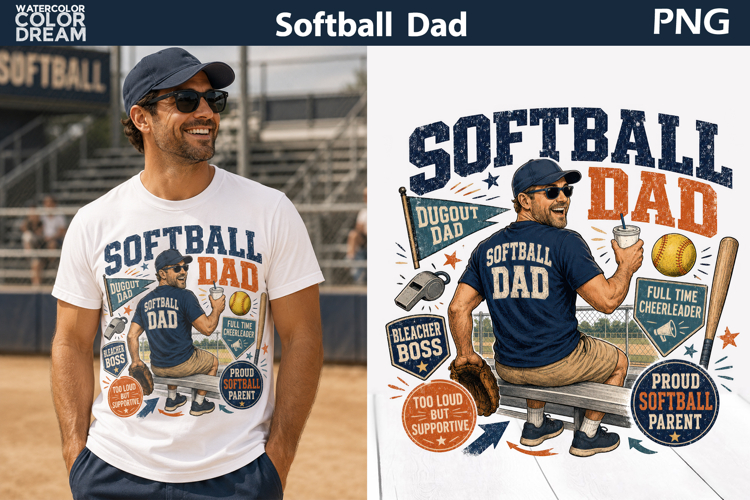 Softball Dad T Shirt | Fathers Day Sublimation