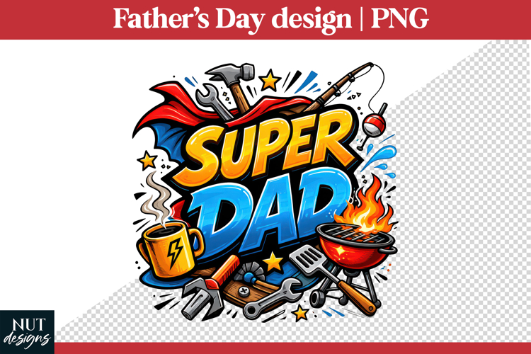 Super Dad Sublimation Fathers day tshirt, Superman