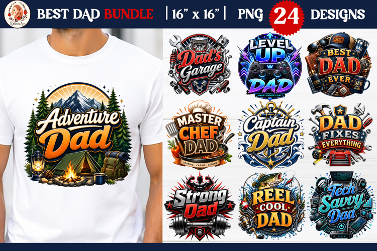 Best Dad Sublimation Design Bundle| Fathers Day Sublimation