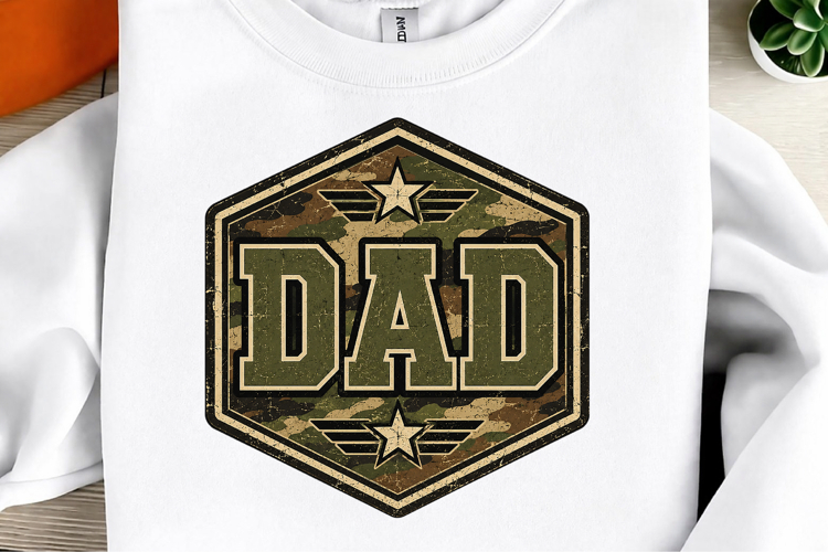 Dad Camo Badge Father Day PNG